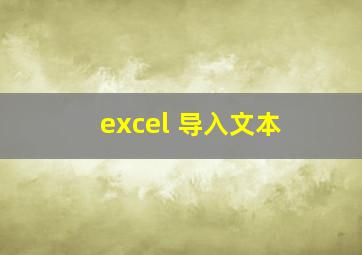 excel 导入文本